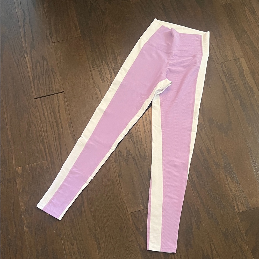 Beach Riot Lavender and White Leggings